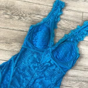 Bebe Blue Lace Mini Dress